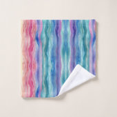 Ocean Waves Wasserfarbe Regenbogen Inspiriert Stre Badhandtuch Set (Waschlappen)