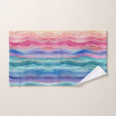 Ocean Waves Wasserfarbe Regenbogen Inspiriert Stre Badhandtuch Set (Handtuch)