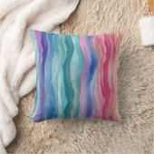 Ocean Waves Wasserfarbe Regenbogen Inspiriert Stre Kissen (Decke)