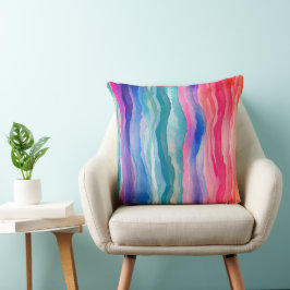 Ocean Waves Wasserfarbe Regenbogen Inspiriert Stre Kissen