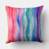 Ocean Waves Wasserfarbe Regenbogen Inspiriert Stre Kissen (Rückseite)