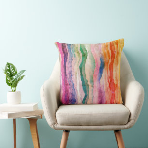 Ocean Waves Wasserfarbe Regenbogen Inspiriert Stre Kissen