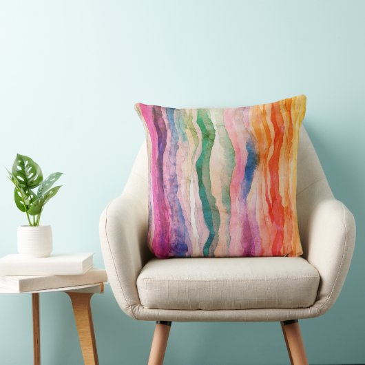 Ocean Waves Wasserfarbe Regenbogen Inspiriert Stre Kissen (Stuhl )