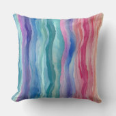Ocean Waves Wasserfarbe Regenbogen Inspiriert Stre Kissen (Vorderseite)