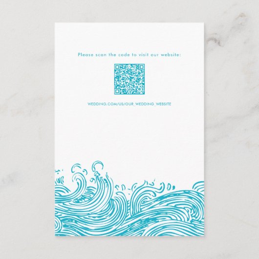 Ocean Waves Wedding Details Hotel Info QR Code Begleitkarte (Rückseite)