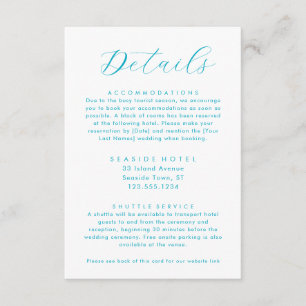Ocean Waves Wedding Details Hotel Info QR Code Begleitkarte