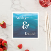 Ocean Waves Wedding Napkins, Personalisiert Serviette (Beispiel)