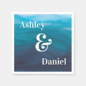 Ocean Waves Wedding Napkins, Personalisiert Serviette (Vorderseite)