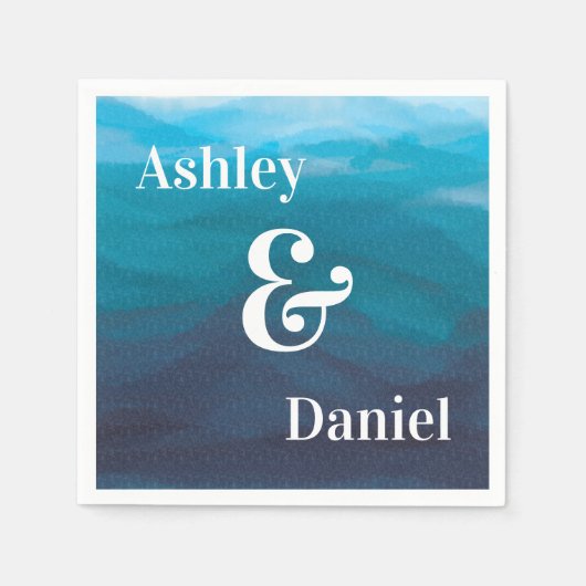 Ocean Waves Wedding Napkins, Personalisiert Serviette (Vorderseite)