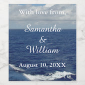 Ocean Waves Wedding Vielen Dank Weinetikett (Einzelnes Label)