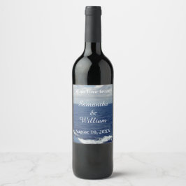 Ocean Waves Wedding Vielen Dank Weinetikett