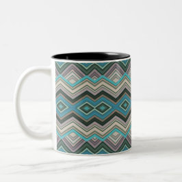 Ocean Waves Zig Zags & Stripes Zweifarbige Tasse