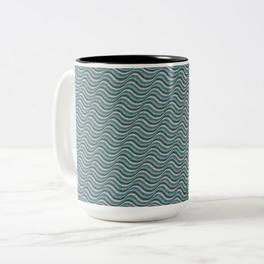 Ocean Waves Zweifarbige Tasse (Vorderseite Links)
