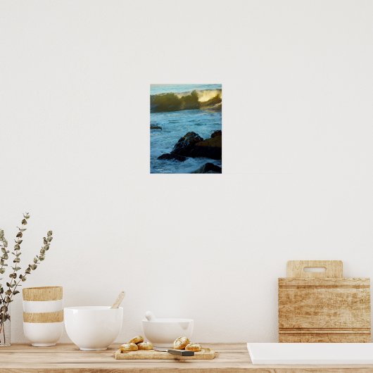 Ocean Wellen Boulders Poster (Küche)