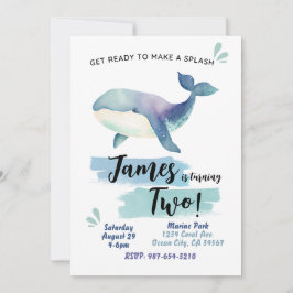 Ocean Whale Geburtstag Einladung Blue Marine Splas