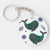 Ocean Whale & Seashell Akryllischer Schlüsselanhän Schlüsselanhänger (Vorderseite)