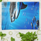 Ocean Whale Shark Riesenschwimmen Geschirrtuch (Gefaltet)