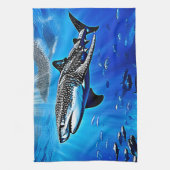 Ocean Whale Shark Riesenschwimmen Geschirrtuch (Vertikal)