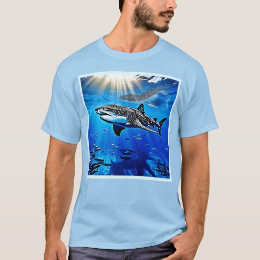 Ocean Whale Shark Riesenschwimmen T-Shirt (Vorderseite)