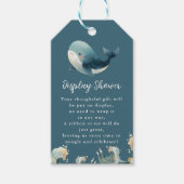 Ocean Whale Turquoise Display Baby Shower Geschenkanhänger (Vorderseite)