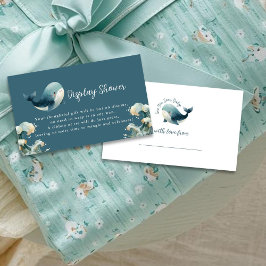 Ocean Whale Turquoise Gift Tag Display Baby Shower Begleitkarte