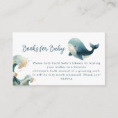 Ocean Whale Waves White Books for Baby Shower Begleitkarte (Vorderseite)