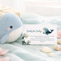 Ocean Whale Waves White Books for Baby Shower