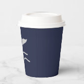 Ocean Whales Schwanz Kontur Navy und Grau Party Pappbecher (Links)