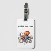 Ocean Whimsy: farbiger Oktopus Gepäckanhänger (Vorderseite Vertikal)