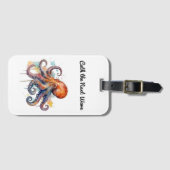 Ocean Whimsy: farbiger Oktopus Gepäckanhänger (Vorderseite (Horizontal))