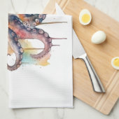 Ocean Whimsy: farbiger Oktopus Geschirrtuch (Viertel Falte)