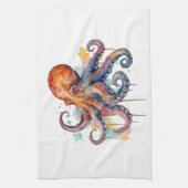 Ocean Whimsy: farbiger Oktopus Geschirrtuch (Vertikal)