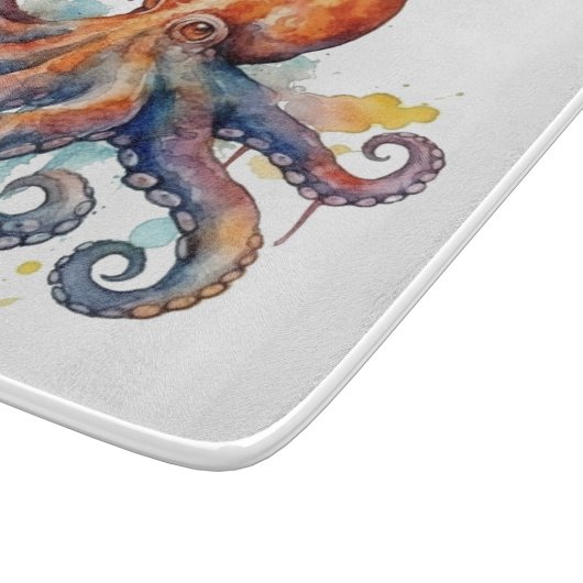 Ocean Whimsy: farbiger Oktopus Schneidebrett (Ecke)