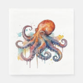 Ocean Whimsy: farbiger Oktopus Serviette (Vorderseite)