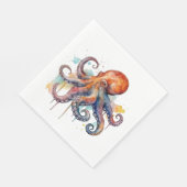 Ocean Whimsy: farbiger Oktopus Serviette (Ecke)