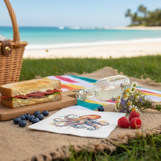 Ocean Whimsy: farbiger Oktopus Serviette