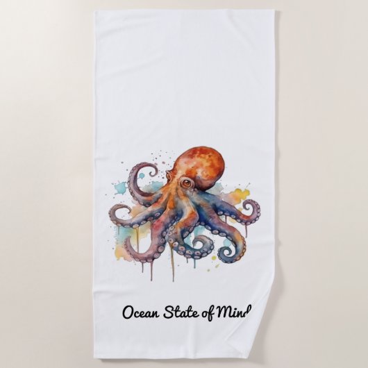 Ocean Whimsy: farbiger Oktopus Strandtuch (Vorderseite)