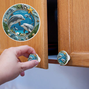 Ocean Whirl Dolphins Keramikknauf