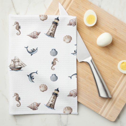 Ocean Whispers! Geschirrtuch (Viertel Falte)