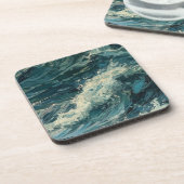 Ocean Whitecaps Malerei Getränkeuntersetzer (Linke Seite)