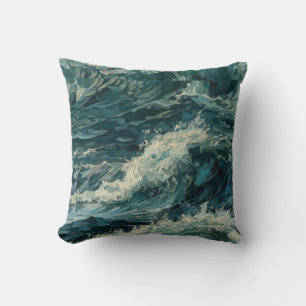 Ocean Whitecaps Malerei Kissen