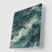 Ocean Whitecaps Malerei Quadratische Wanduhr (Winkel)