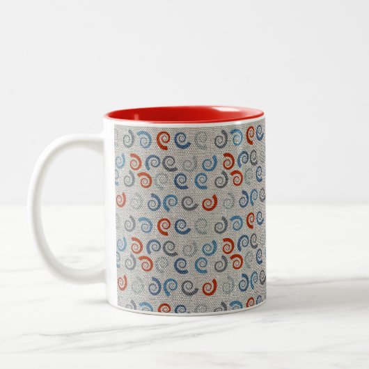 Ocean Wirbel Linen Look Zweifarbige Tasse (Links)
