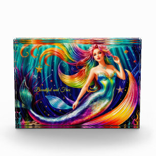 Ocean Women Fish Meerjungfrau Schwanz Schöne Kunst Fotoblock