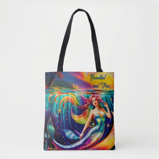 Ocean Women Fish Meerjungfrau Schwanz Schöne Kunst Tasche (Vorderseite)
