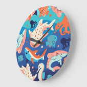 Ocean Wonders Große Wanduhr (Winkel)