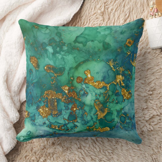 Ocean Yexture und Gold 2 Kissen (Decke)