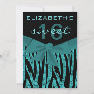 Ocean Zebra Print Sweet 16 Geburtstag Einladung