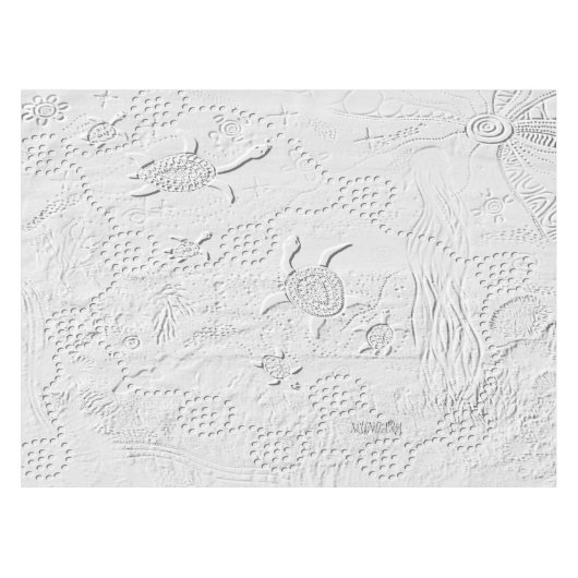 Oceana Embossed Aborigine-Kunst Tischdecke (Vorderseite (Horizontal))