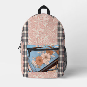 Oceana Floral AI-Kunst-Laptop-Hülle Bedruckter Rucksack